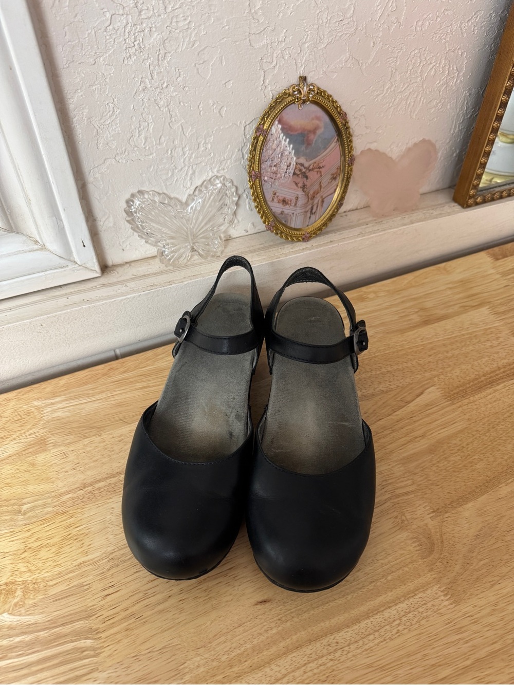 Dansko Black Leather Mary Jane Clogs Comfort Slip-On Shoes EU 39 US 8.5-9 - Picture 7 of 16